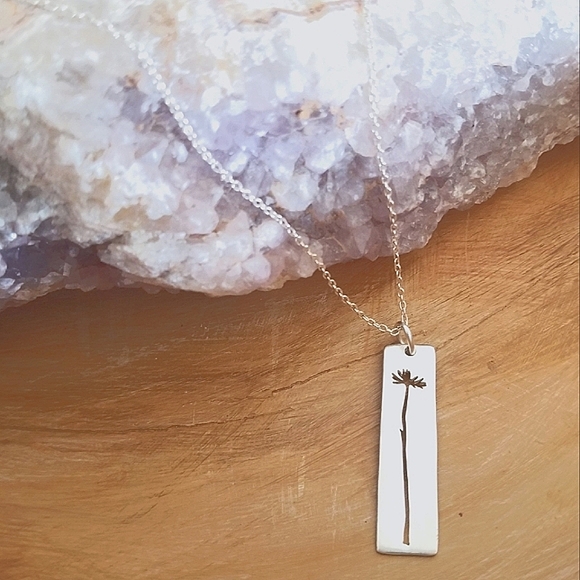 tashi Jewelry - Tashi 925 brushed sterling silver 925 dandelion outline pendant (only)